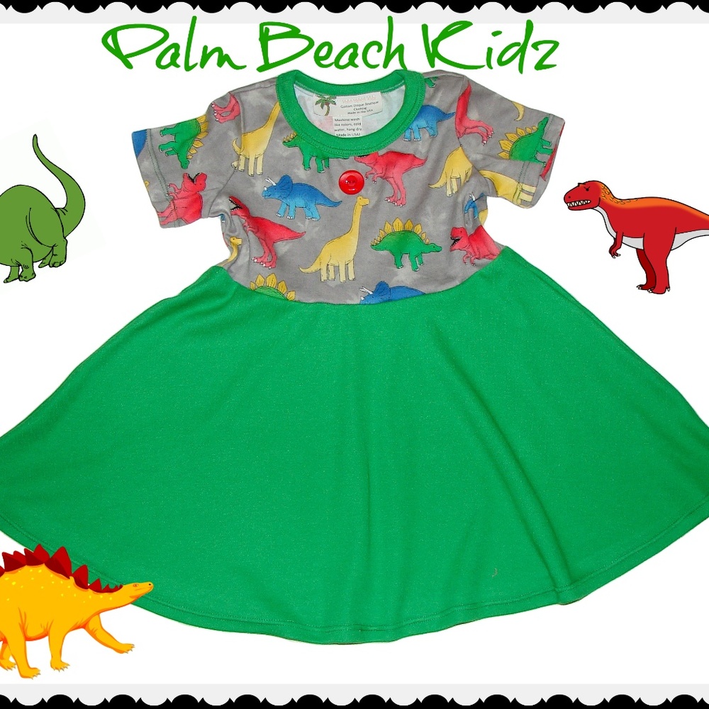 Girls Dinosaur Twirl Dress